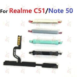 เฟล็กซ์ปุ่มปรับระดับเสียงสวิตช์เปิดปิดสําหรับ Realme Note 50 C51 RMX3834 RMX3830