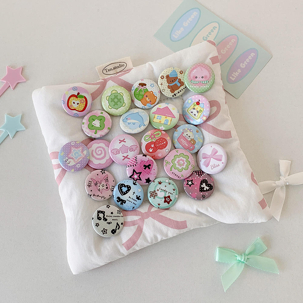 ชุดเข็มกลัดโลหะ 6pcs ขนาด 2.5 ซม., ลายการ์ตูนแบบเคลือบ Y2K, เครื่องประดับสำหรับกระเป๋าเป้ หมวก และแจ็คเก็ต