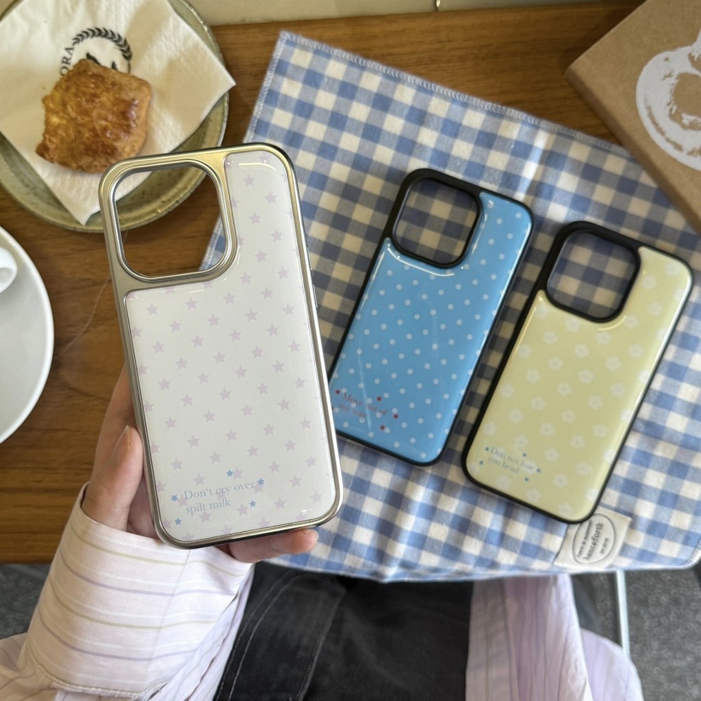 XINGX Polka Dot เคสโทรศัพท์ Drop-Resistant สําหรับ iPhone 16 Promax 15 Promax 11 12 13 14plus 15plus 16e 16plus 15pro