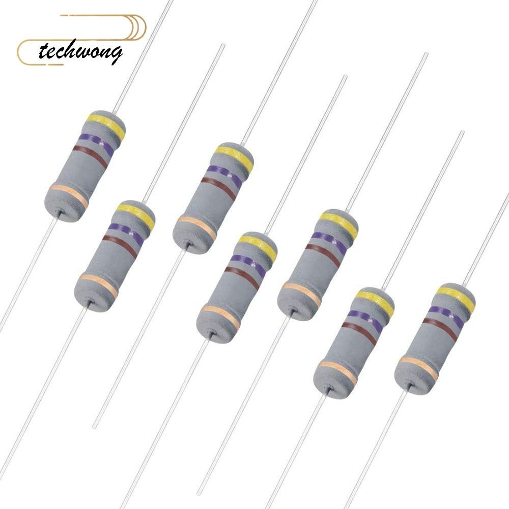 TECHWONG 470 Ohm Resistor, 5% Tolerance 2W, Easy to us 4 Bands Carbon Film Resistors สําหรับ DIY โคร