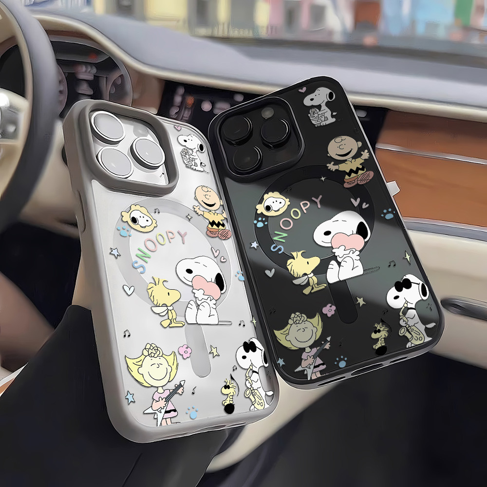 🔥INS🔥 เคสไอโฟน Case เคส iPhone 17 Air 11 13 15 16 12 14 Pro Max Lovely เคสชาร์จไร้สายแบบแม่เหล็กเคลือบด้านใสบางเฉียบ