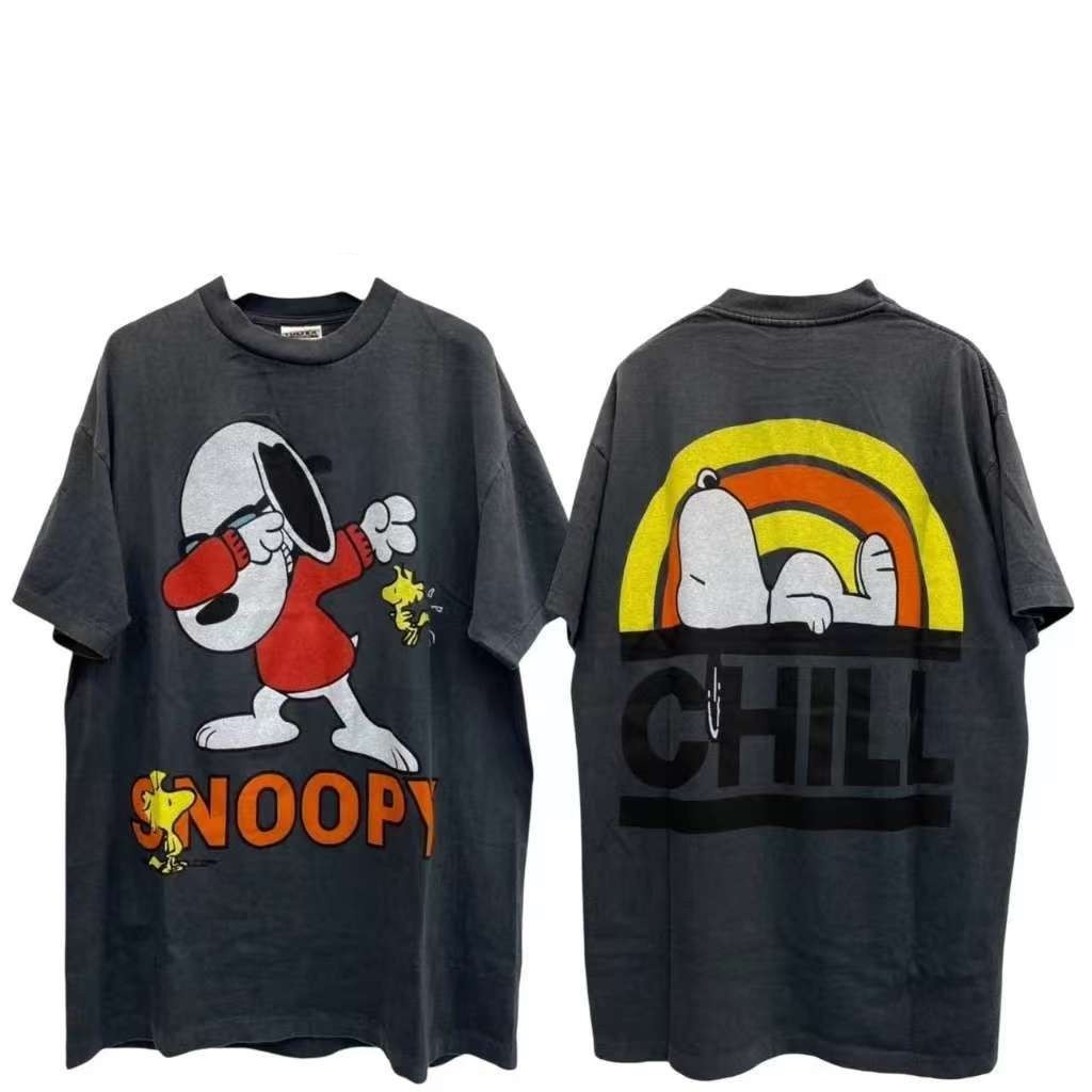 (จัดส่งตลอด 24 ชั่วโมง）OOOK เสื้อแขนสั้นแบบผู้หญิง ที่มีลายลักษณะสัตว์การ์ตูน  ผ้า100% ฝ้าย - รูปที่ 5