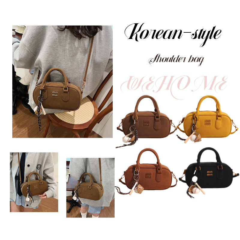 【สินค้าใหม่♥️】WEHOME Hazel Retro mu Boston Portable Small Square Bag Shoulder Messenger Bag