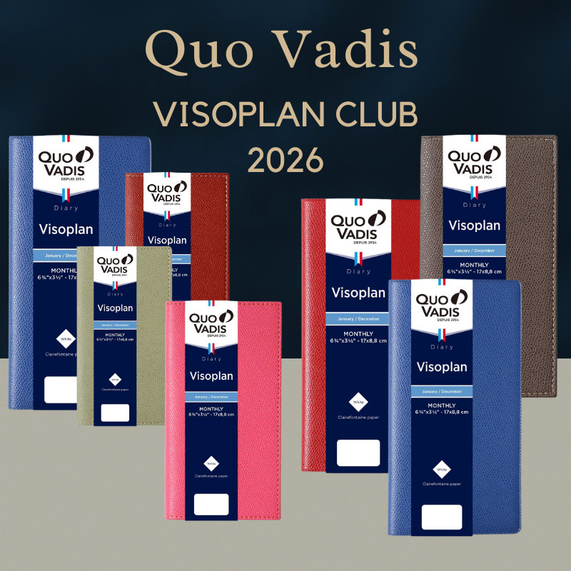 Quovadis 2026 Agenda Diary - Bisoplan Club (Monthly Block, January Start, Slim Size 17x8.8cm)