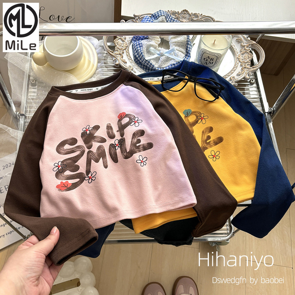 เสื้อยืดแขนยาวสำหรับเด็ก ไซส์ 80-160 cm ลายการ์ตูนสดใส เหมาะสำหรับฤดูใบไม้ร่วง