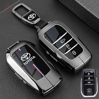 สังกะสีอัลลอยด์พวงกุญแจสําหรับ Toyota Wildlander Rav4 Prado Levin Avalon Fortuner Yaris Camry, Key Holder Key Fob ฝาครอบ Protector Shell