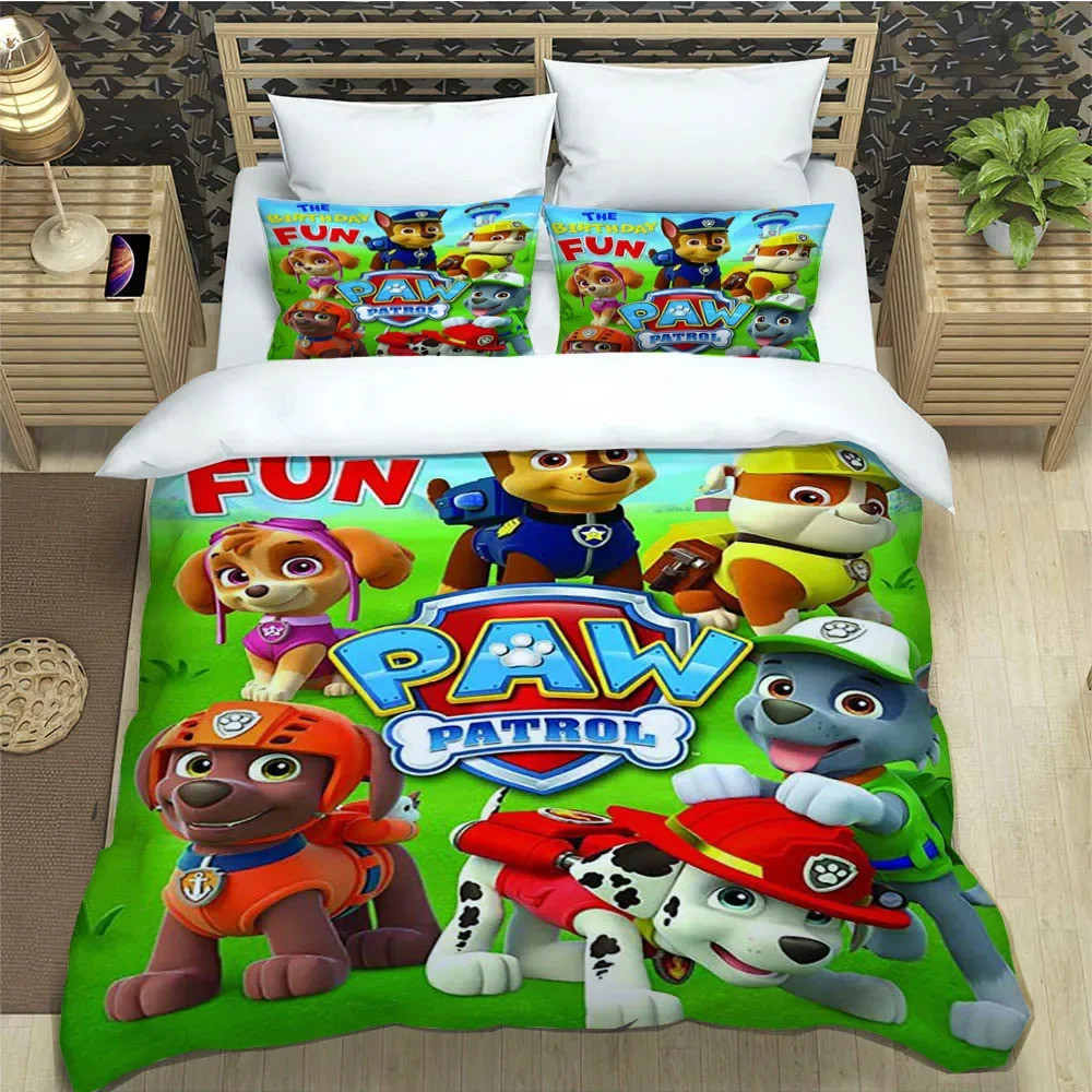 ชุดเครื่องนอน Paw Patrol พร้อมผ้าห่มคลุมเตียง ของขวัญวันเกิดสำหรับเด็ก