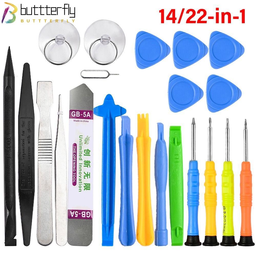 BUTTTERFLY โทรศัพท์ถอดเครื่องมือ, 14/22-in-1 มือเครื่องมือซ่อมโทรศัพท์มือถือ, Professional คู่มือเปิ