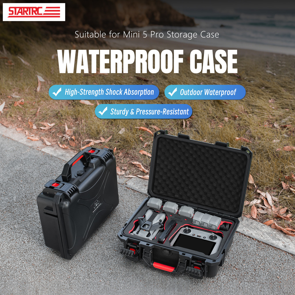 สําหรับ DJI Mini 5 Pro ชุดรอบด้านถังกันน้ํา RC 2/RC-N3 รีโมทคอนโทรลป้องกันการระเบิดกล่องเก็บ crossbody กระเป๋าเดินทางอุปกรณ์เสริม