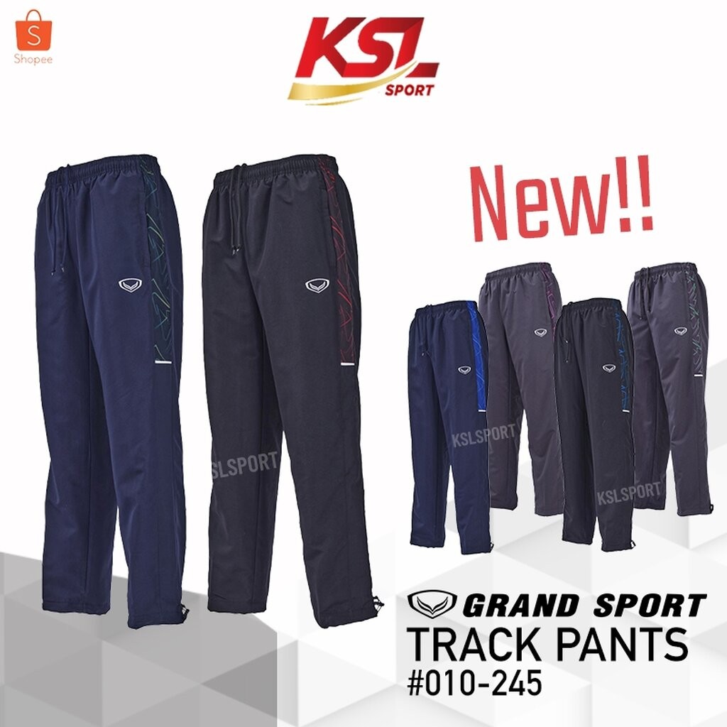 Grand sport กางเกงแทร็คสูท (กางเกงผ้าร่ม) Tracksuit แกรนด์สปอร์ต รหัส 10-245 (010245) สีดำแดง/เทา