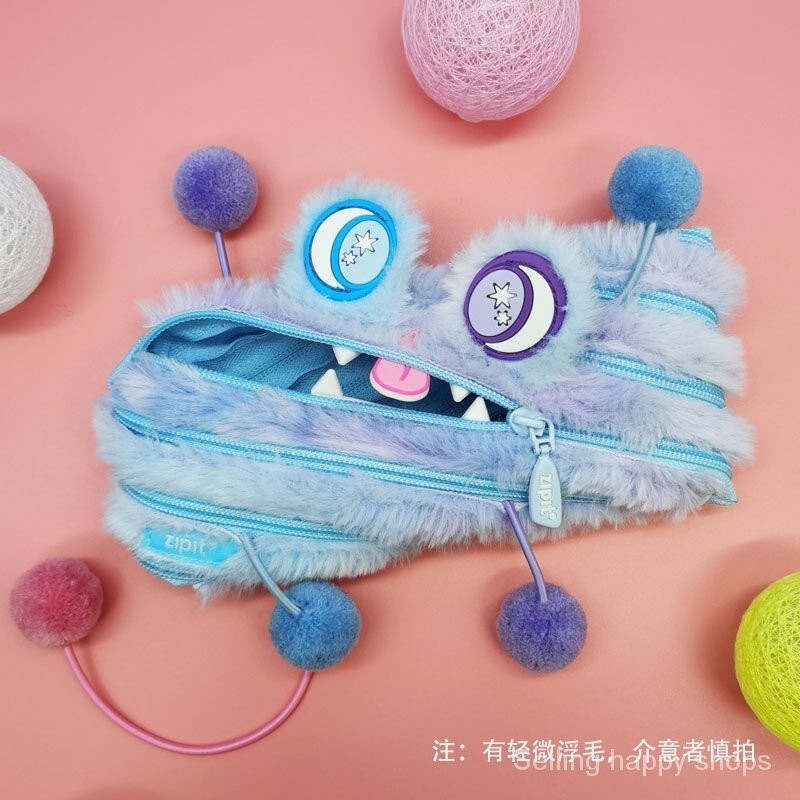ZIPIT Mao Mao Monster Jiumu Sundries Club Zipped Pencil Bag Creative Stationery ins Internet Celebri