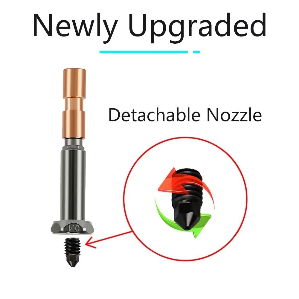 Hotend, Dual-วัสดุที่ถอดออกได้การพิมพ์หัวฉีด,อัพเกรดใหม่ 0.2 มม.0.4 มม.0.6 มม.0.8 มม.Quick-Swap เครื่องพิมพ์หัวสําหรับ Anycubic Kobra 3 Max Combo ราคา ถูกที่สุด ดีลบีเคเค แกลเลอรีภาพที่ 7