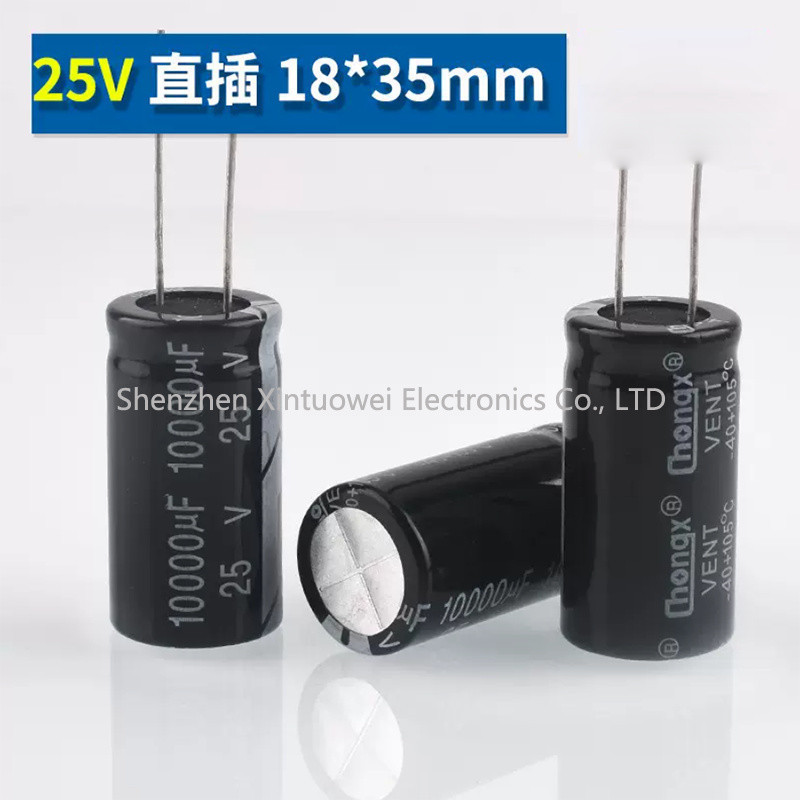 5 ชิ้น/ล็อตอลูมิเนียม Electrolytic Capacitor 25V 10000UF 18X35 มม.ใหม่ Long-life Electrolytic Capaci