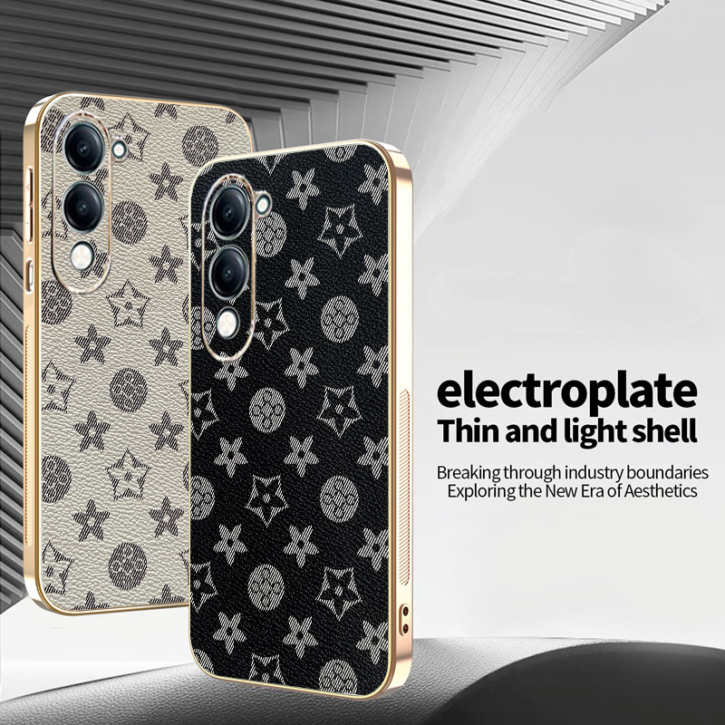 สําหรับ Vivo Y04 Y04S Y29S Y29t แฟชั่นคลาสสิก Timeless หนัง Electroplated TPU Edge Anti-Drop เคสโทรศ