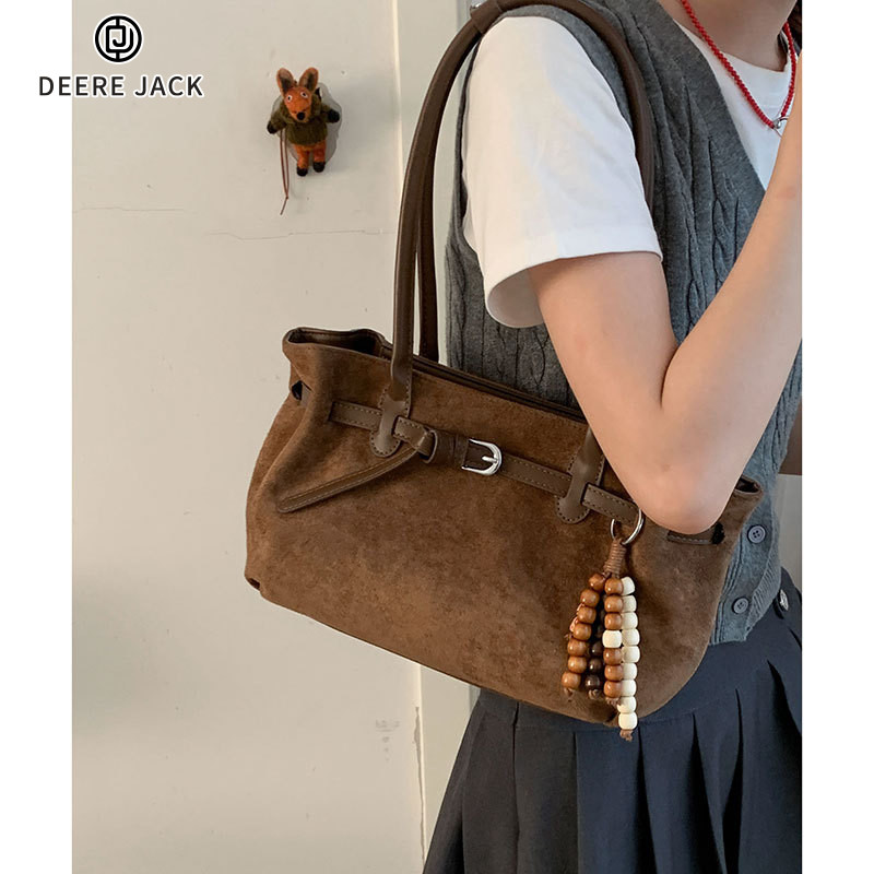 Deere Jack Women's Tote กระเป๋าหนังนิ่ม ความจุขนาดใหญ่ พร้อมสายสะพาย
