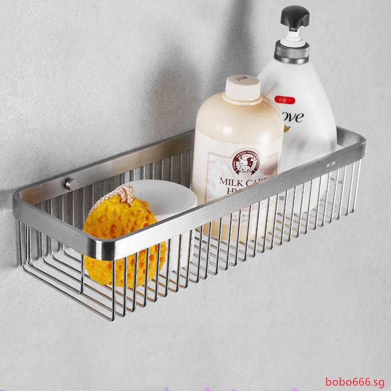 ในสต็อกWall ห้องน้ําแขวน 304 สแตนเลสดึงตะกร้าสแควร์ห้องอาบน้ําชั้นวางแชมพู bobo666.sg GB4K