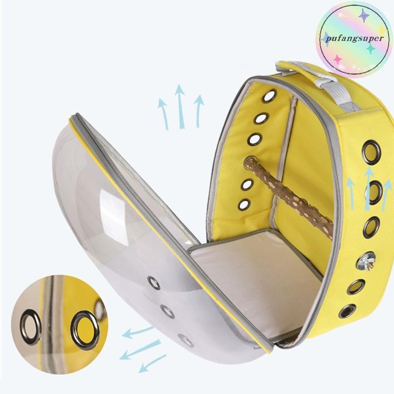 Pufangsuper Bird Cage Panoramic Pet Backpack Breathable Out Pet Bird Bag Go Out Portable Transparent