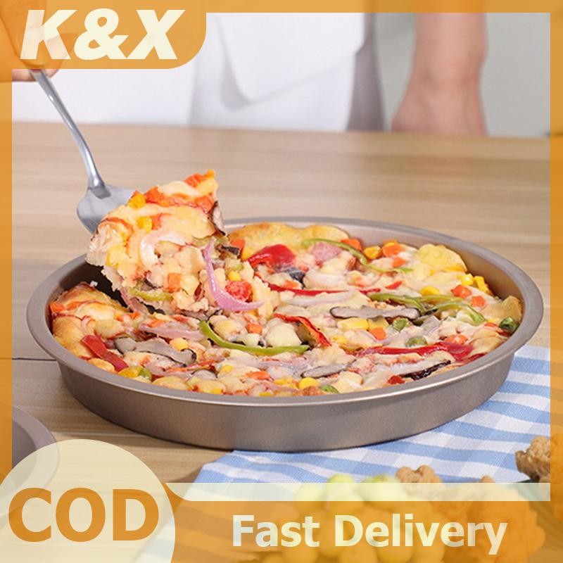 K&X 10/9/8/7/6 นิ้ว Non-stick แม่พิมพ์อบ Air Fryer หม้อถาดกลม Pan Roasting พิซซ่าตะกร้าเค้ก Bakeware