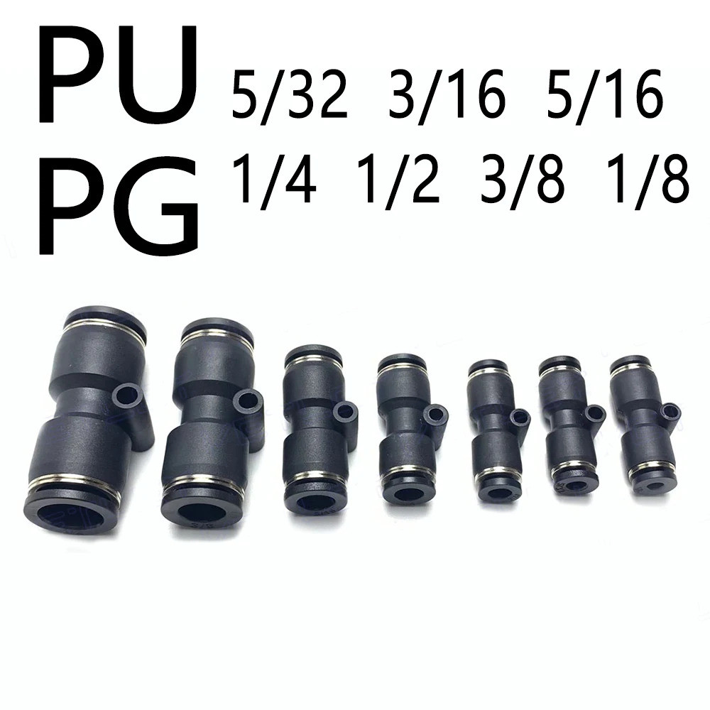 PU PG PUC British Pneumatic Quick Connector PU Air Pipe 5/32 1/4 5/16 3/8 1/2 1/8 3/6 นิ้วท่อเชื่อมต
