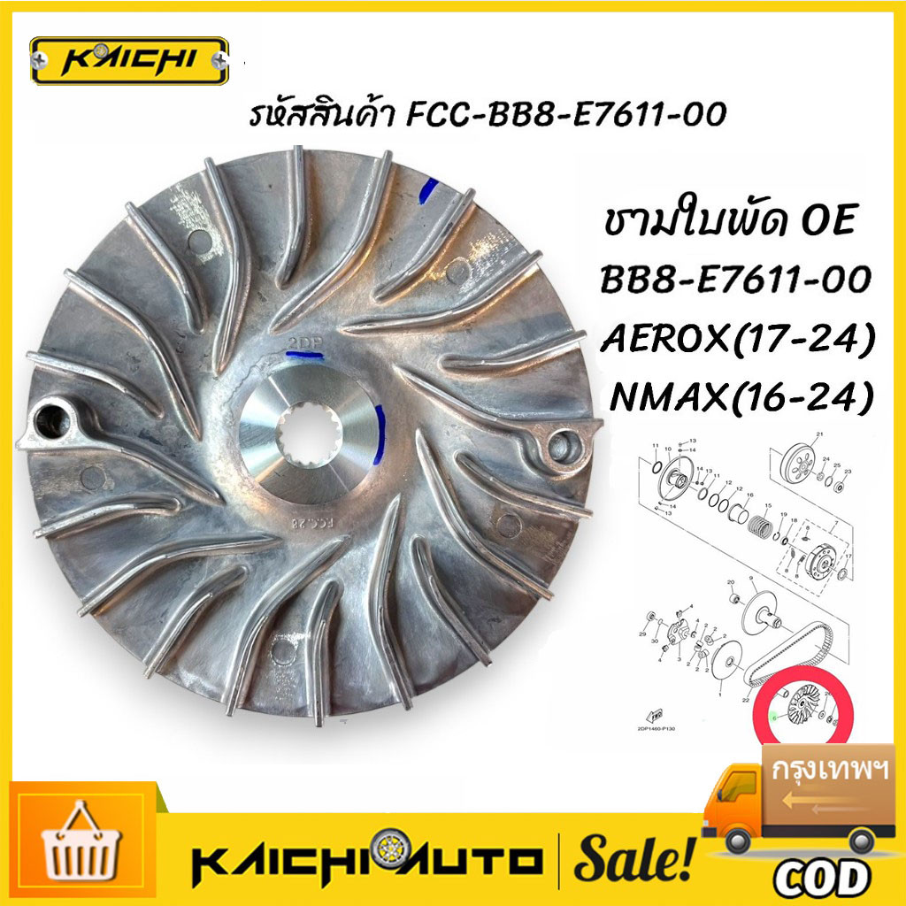 BB8-E7611-00 ชามใบพัด, ชามหน้าตัวนอก ชามนอก / ชามใบพัด YAMAHA AEROX155,2DP, NMAX เก่า-ใหม่ ใส่ได้หมด