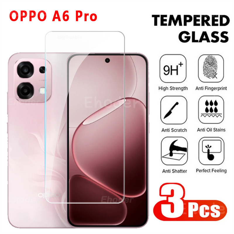 กระจกนิรภัยป้องกันหน้าจอสําหรับ OPPO A6 Pro 4G 5G 2025 กระจกใสเต็มรูปแบบฟิล์มสําหรับ OPPOA6Pro A6Pro CPH2781 CPH2799 ฟิล์มกระจกใส