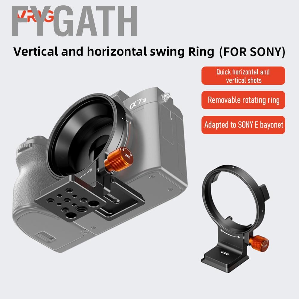 Fygath Fygath Vrig 65.9 มม. ขาตั้งกล้องหมุนได้วงแหวนเลนส์คอปกคอพร้อมแผ่นปล่อยด่วน 1/4in & 3/8in รูเก