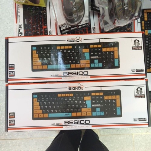 คีย์บอร์ด Signo KB-82BLK Besico Standard Keyboard มีสาย USB 2.0