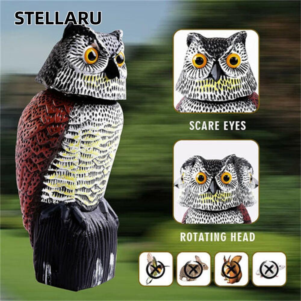 STELLARU นกฮูกปลอม Decoy นกพลาสติกขับไล่สําหรับสวน Yard Pest Control
