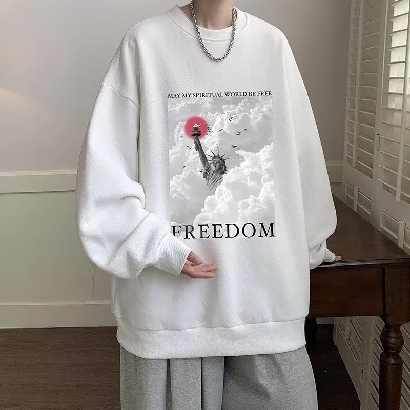 COD 2025 American Heavyweight Street Style Long Sleeve T-Shirt Men Autumn Trend Loose Versatile Swea