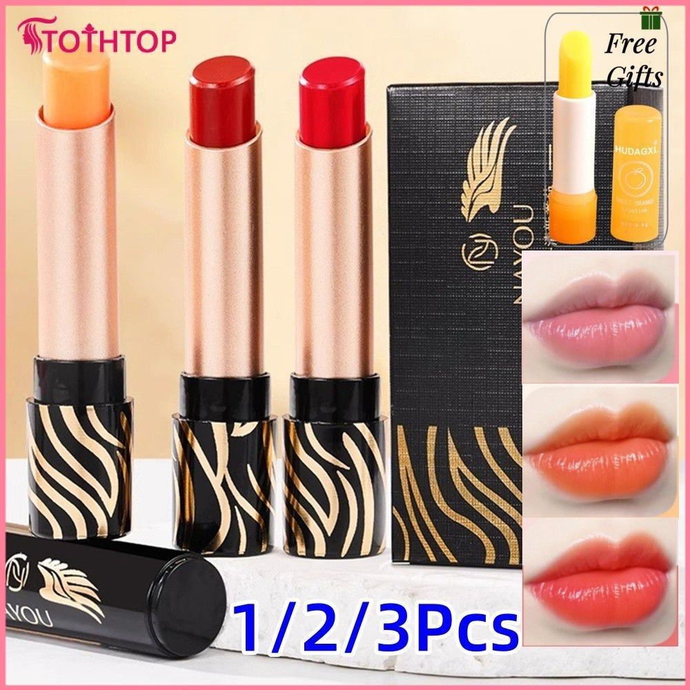 [ของขวัญ] ลิปสติก NAYOU 1/2/3 ชิ้น ลิปบาล์มเปลี่ยนสีเนื้อเนียน ให้ความชุ่มชื้น กันน้ำ [ยอดนิยม]