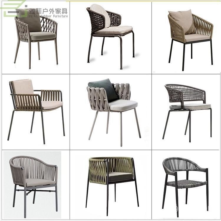 เชือกถักระเบียงพักผ่อน Nordic Villa เฟอร์นิเจอร์ Courtyard Garden โซฟาสามชิ้นชุดหวายโต๊ะเก้าอี้ B & 