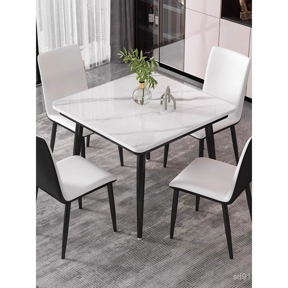 โต๊ะรับประทานอาหาร Tempered Simple Combination Modern Household โต๊ะรับประทานอาหารเก้าอี้อพาร์ทเมนท์