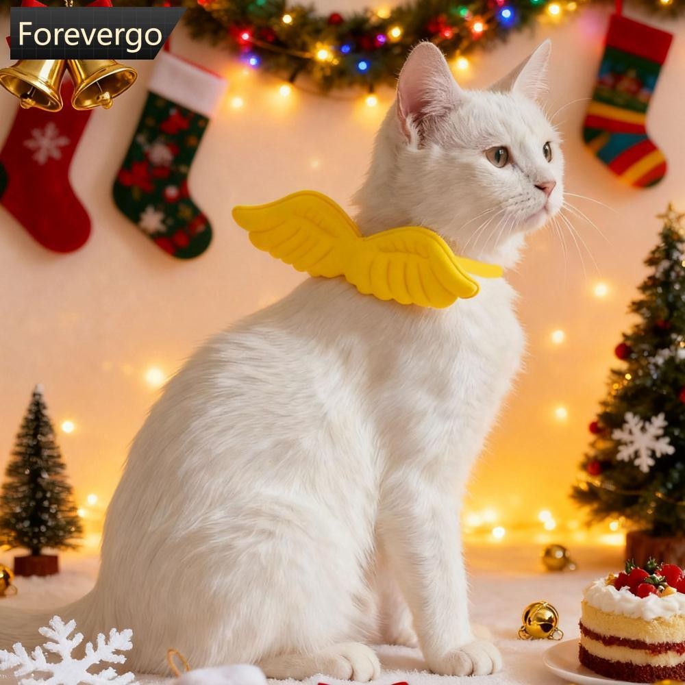 FVG Pet Wing Collar ผ้าพันคอสีทึบแมวและสุนัขปลอกคอสัตว์เลี้ยง Drool Bib Adjustabl อุปกรณ์เสริมคอสัตว