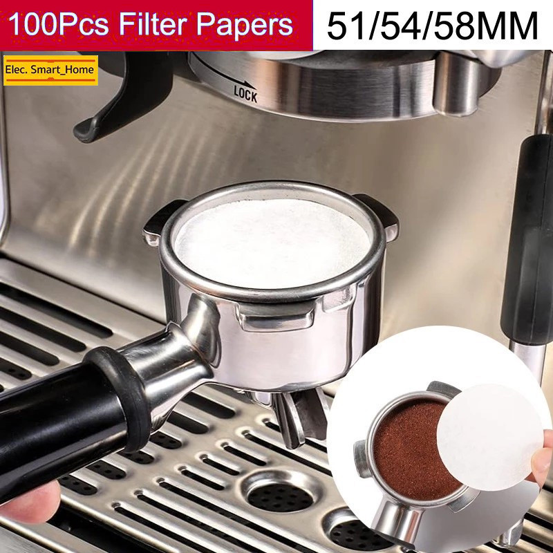 【จัดส่งทันที】51/58MMกระดาษกรองกาแฟวงกลม 100/500แผ่น สำหรับหม้อต้มกาแฟ Moka Pot/AeroPress Paper Filter