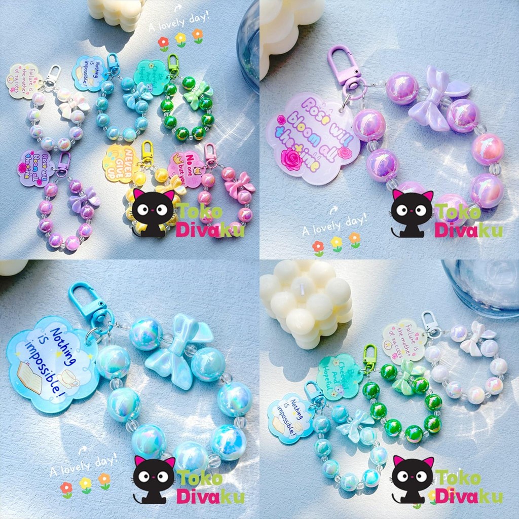 HP GANTUNGAN SISTERCLOZETTE TAC127 PHONE STRAP / PREMIUM LUXURY BOW FLOWER CHARACTER PHONE HANGER / 