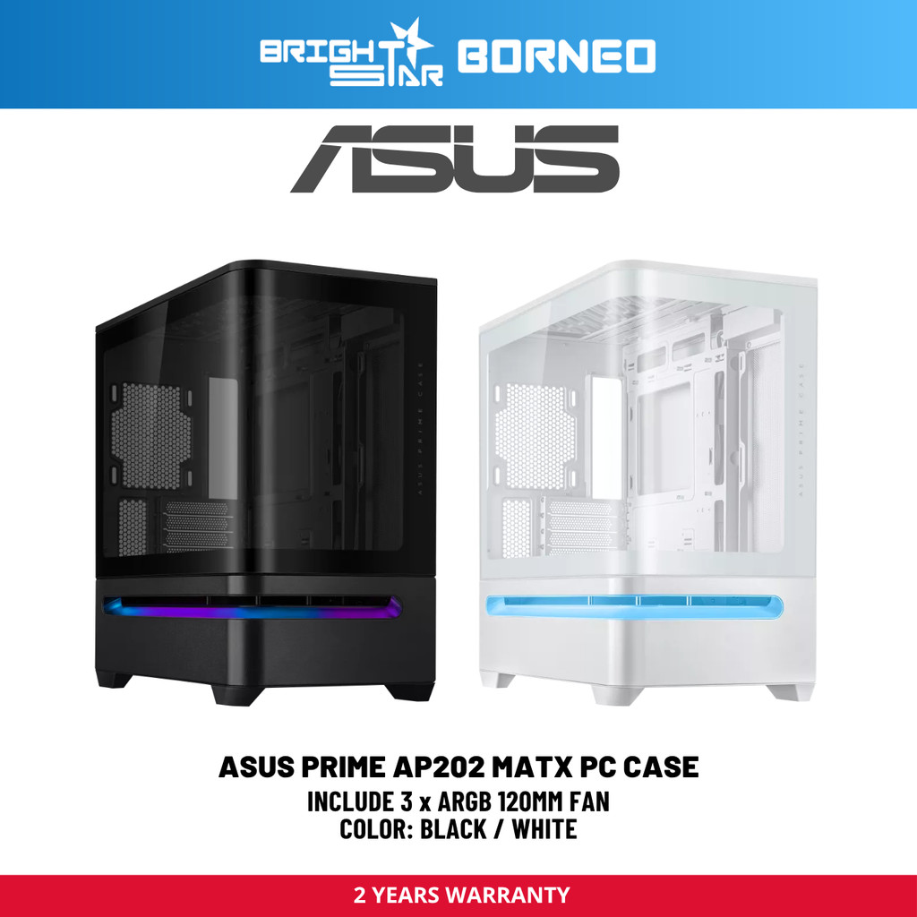 เคส ASUS PRIME AP202 MATX Pc - สีดํา/ขาว