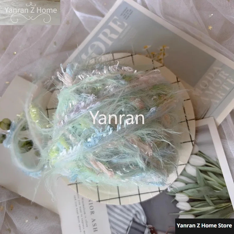 50g สีเส้นด้ายขนสัตว์ขนาดเล็กสด Handmade โครเชต์กระเป๋า Diy ผม Loop ผ้าพันคอ Dream แฟนตาซีโครเชต์เส้