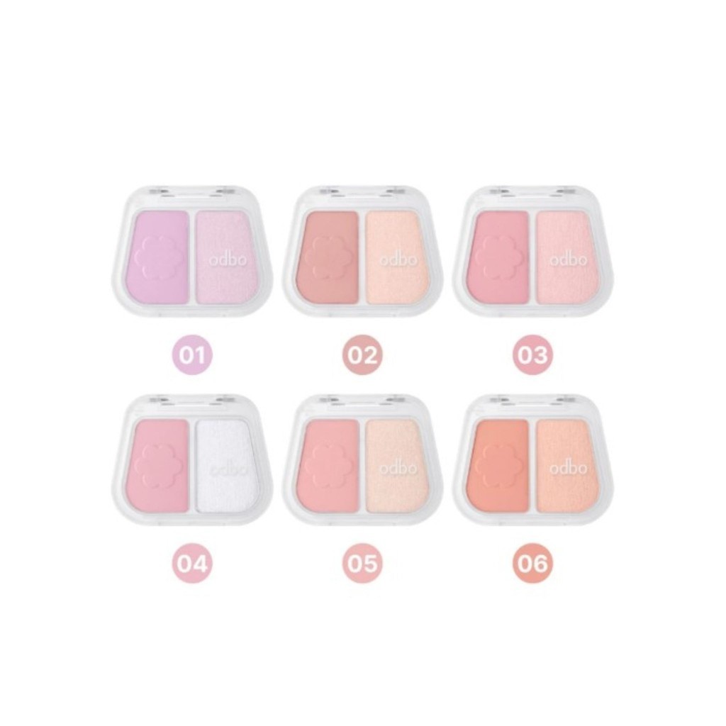 ♦️ของแท้·ส่งด่วน·ถูก♦️Odbo Duo Fuse Blush & Highlight #OD1333  โอดีบีโอ ดูโอ้ ฟิ