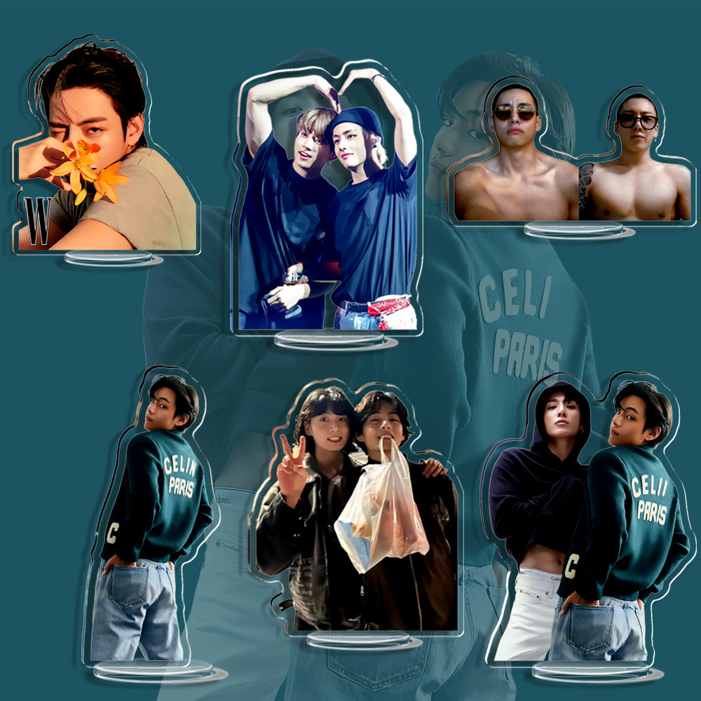 ใหม่ 2024 อะคริลิค Kpop Standee GOLDEN LAYOVER อัลบั้ม TAKE TWO ตัวเลข Stander Vkook นิตยสารอุปกรณ์เ