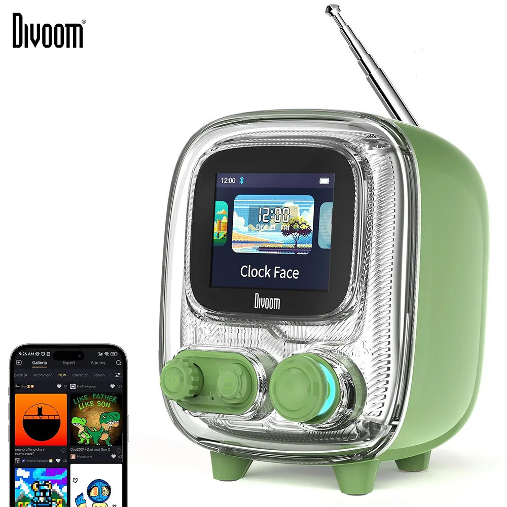 Divoom T-tiivoo-2 Mini Retro ลําโพงบลูทูธเสียงรบกวนสีขาวแบบพกพา Vintage Sleep Aid ลําโพงบลูทูธคุณภาพ