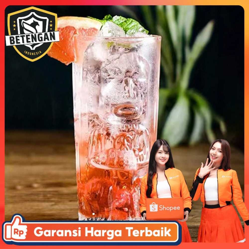 One Two Cups Aesthetic Glass Coffee Tea Hawaiian Tiki Glass 400ml - EY-40