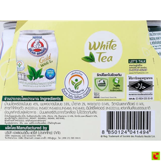 ตราหมี โกลด์ ผลิตภัณฑ์นมสเตอริไลส์ไขมันต่ำผสมชาขาว 140 มล. X 4 ชิ้น