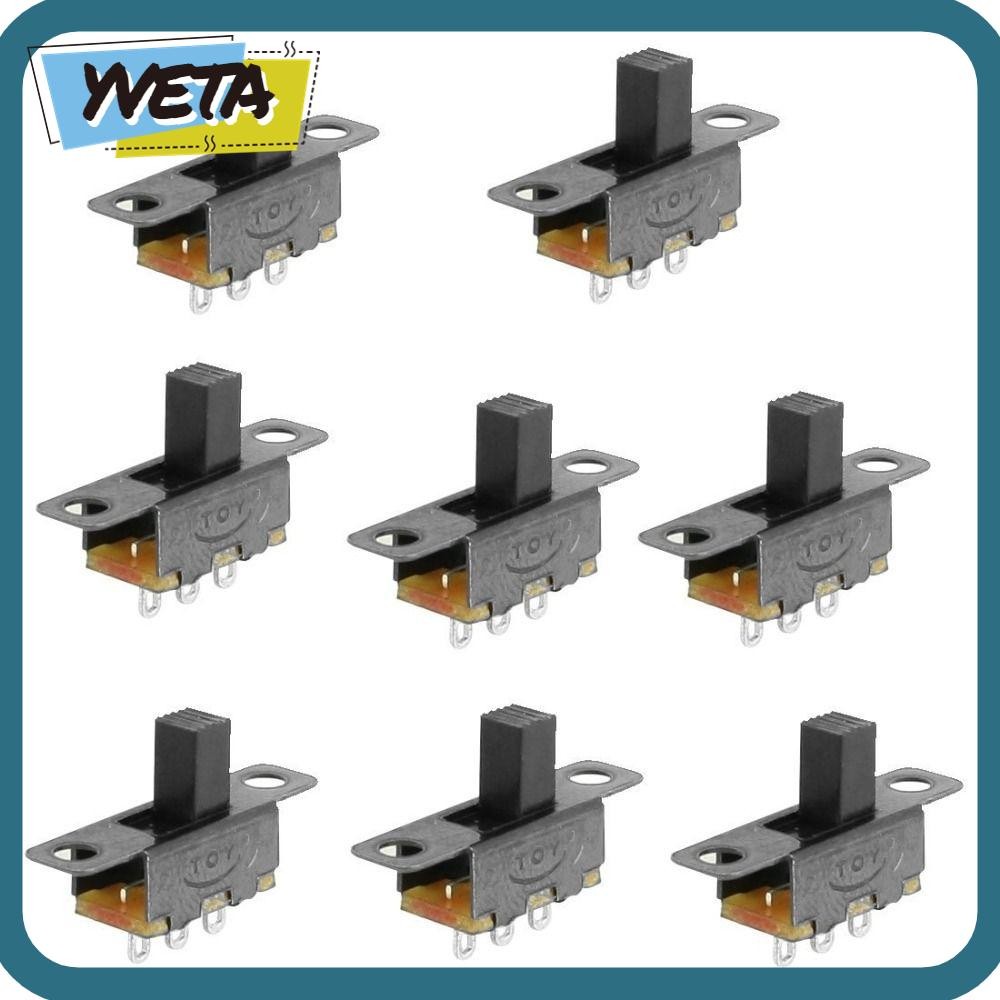 YVETA 8 ชิ้น Micro Mini Toggle Switch, SS12F15VG6 DC 50V 0.5A สวิตช์สไลด์, แผง Mount 6 มม.3 ขา 2 ตํา