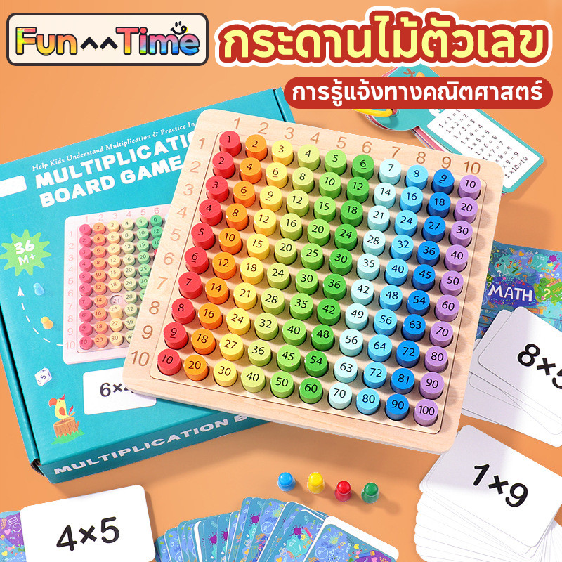 ของเล่นเสริมทักษะคณิตศาสตร์แบบมอนเตสซอรี สูตรคูณ หลายช่วงอายุ เสริมทักษะการคิดเลขและตรรกะ เกมต่อจิ๊กซอว์ตารางการคูณ
