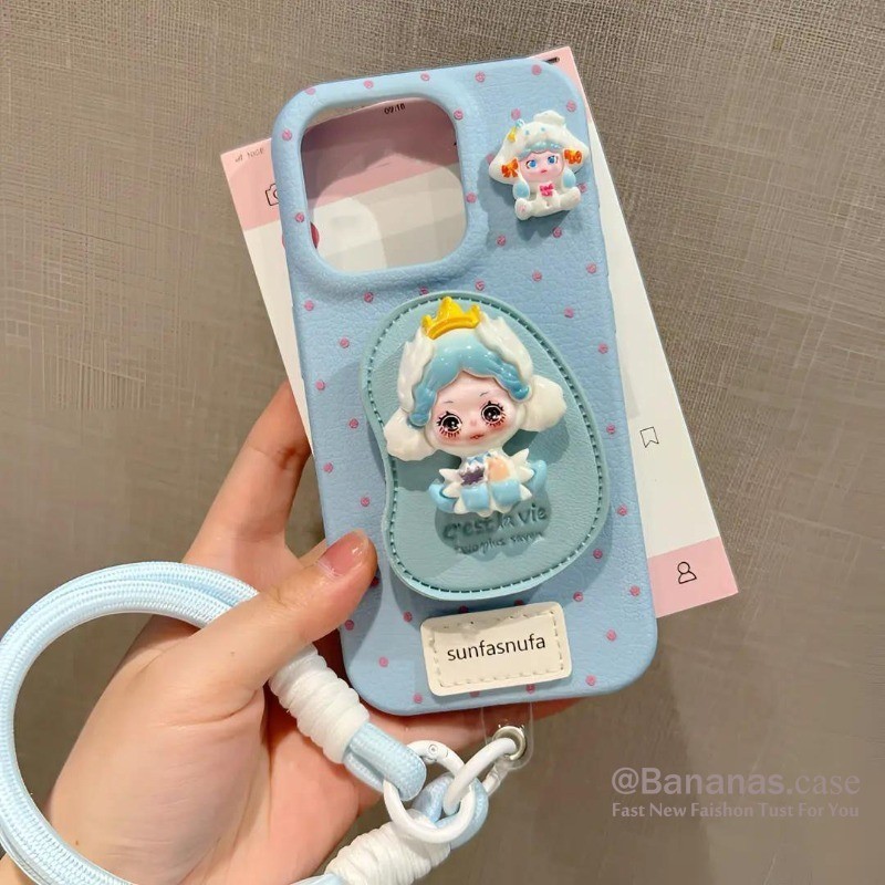 IPhone 17 16 15 14 13 12 11 Pro Max X Xr Xs Max เคสโทรศัพท์น่ารัก 3D DIY การ์ตูน Bodian Dora + Stand หนังนุ่มปกหลัง