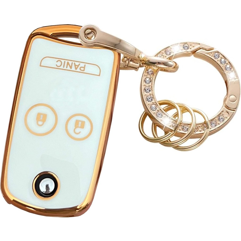 สําหรับ Acura Key Fob Shell Remote Fit สําหรับ Acura MDX RDX TL TSX ZDX Honda Accord (3 ปุ่มสีขาว-ทอ