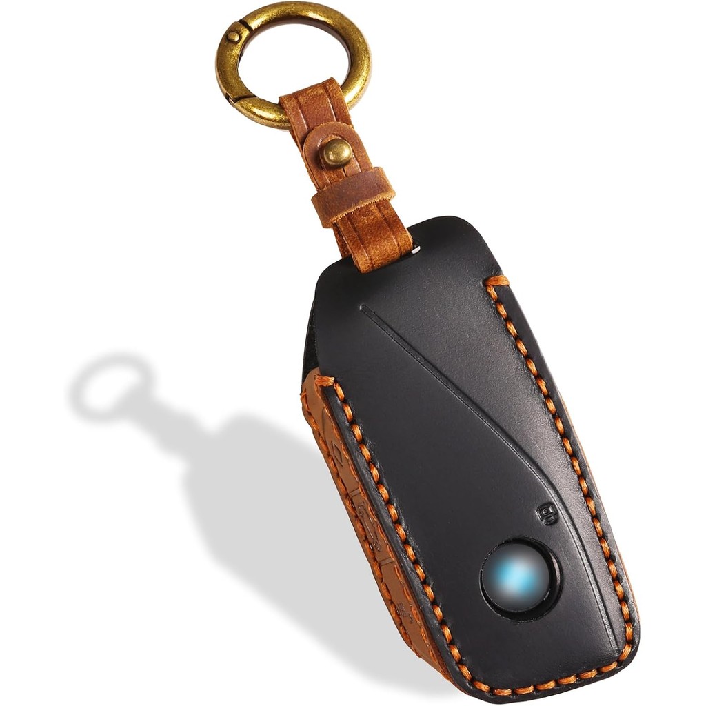 OLLEN สกรูฟรีหนังแท้ Fob ฝาครอบ Fit สําหรับ BMW 2023-2025 ~ up ใหม่ 5/7 Series 740i 760i X1 X2 X3 X5