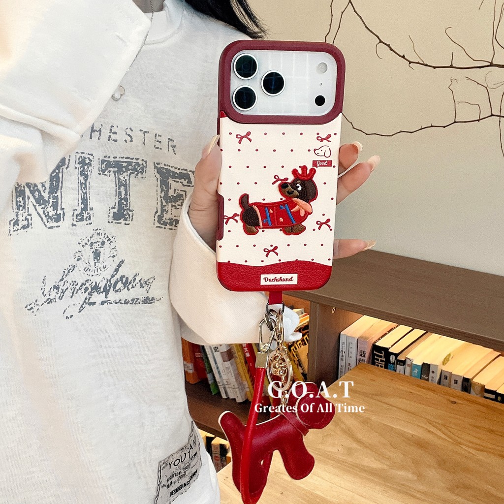 GOAT ลาย 3D ปักสุนัขปลอกสําหรับ iPhone 17 16 15 14 13 12 PRO MAX iPhone 17 PRO MAX ป้องกัน anti-drop กลับกรณี - รูปที่ 6