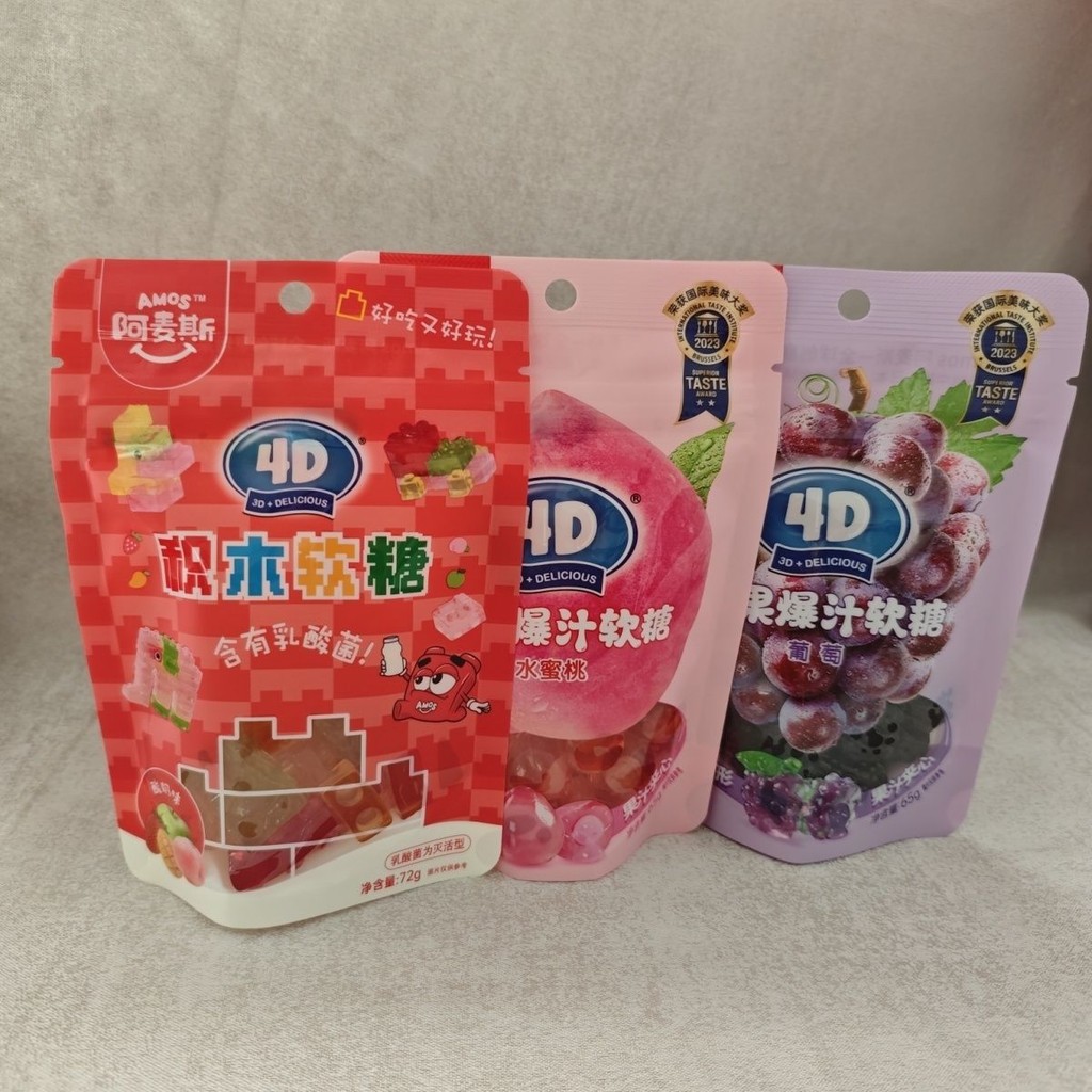 สินค้าใหม่พร้อมสต็อก Asex Pop Pulp Gummy Fruit Pop Juice Sandwich Juice Building Blocks Children Can