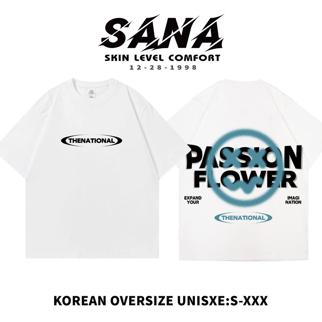 PUTIH SANA เสื้อยืด Heavyweight 16s Passion Flower สีขาว